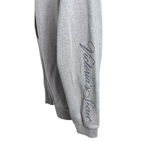 Victoria's Secret Full Zip Hoodie Sz L Fleece Sweatshirt Athletic Grayish Purple - Picture 4 of 8